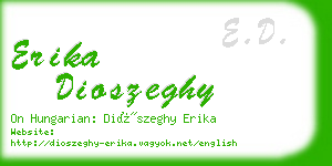 erika dioszeghy business card